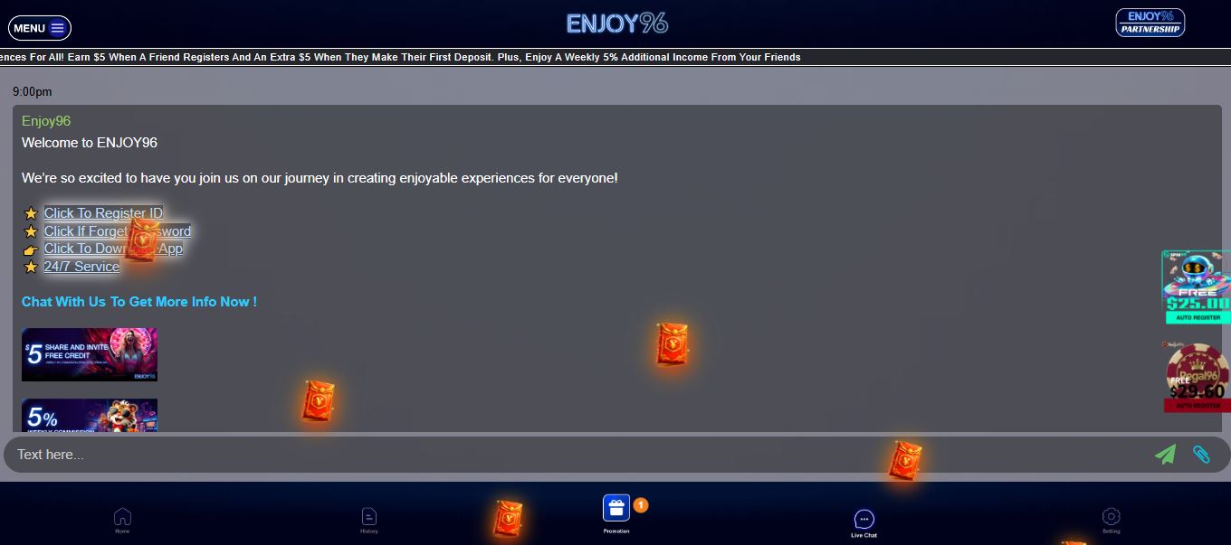 Get instant help from Enjoy96 support team available 24/7